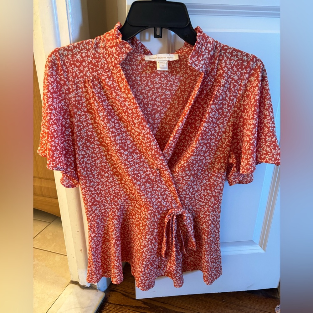 Floral pink women’s blouse size medium